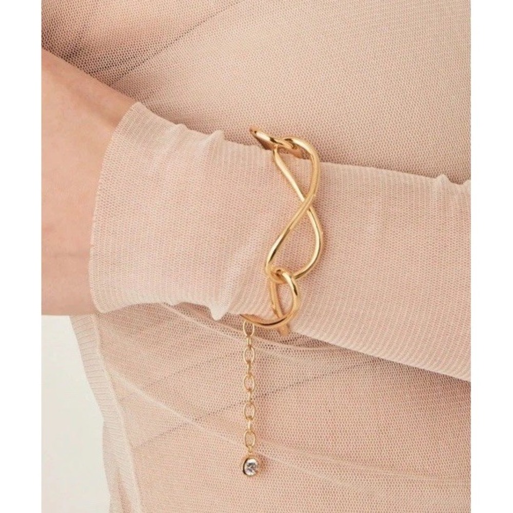 Anthropologie Jackie Mack‎ Lumi Bracelet Gold Tone Link Sparkle Ethical $128 NWT